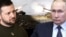 Vladimir Zelensky y Vladimir Putin, collage de fotos. (Tomado de RFE/RL)