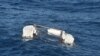 La balsa hallada por la Guardia Costera de Estados Unidos, 8 millas al sur de Long Key.