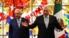 Andrés Manuel López Obrador y Miguel Díaz-Canel en el Palacio de la Revolución el 8 de mayo de 2022.