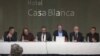 Participantes de la conferencia "Médicos de Cuba: Tráfico de personas, esclavitud y separación forzosa", celebrada en ciudad de México