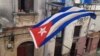 La bandera cubana flota en la calle Damas 955, en La Habana Vieja, sede del Movimiento San Isidro. (Facebook/Anamely Ramos)