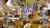Foto Archivo. Delegaciones de Cuba y la Unión Europea. Adalberto Roque/Pool photo via AP