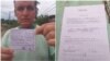 Adriano Castañeda muestra el comprobante de multa que le fue impuesta y el acta de decomiso de su teléfono móvil. (Foto cortesía de Adriano Castañeda)