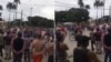 Residentes de Placetas se lanzaron a la calle el 11 de julio en protesta multitudinaria contra el gobierno comunista. (Facebook)