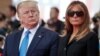 El presidente Donald Trump junto a la primera dama Melania Trump, en la conmemoración del Día D en Francia.