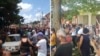 Multitudinaria protesta en San Antonio de los Baños, Cuba.