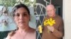 La activista Saily Navarro y su padre el prisionero político, Félix Navarro.