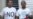 Dos activistas con carteles por la libertad en las calles de San Miguel del Padrón