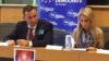 Foto archivo. De izquierda a derecha, José Daniel Ferrer y Dita Charanzová en un panel del Parlamento Europeo.