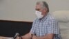 El gobernante cubano Miguel Díaz-Canel, en una reunión con altos directivos del país.