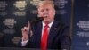 El presidente Donald Trump se dirige a la prensa en el Foro de Davos.