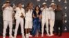 Alexander Delgado, Randy Malcolm, Yotuel, Beatriz Luengo, Yadam González, Descemer Bueno y El Funky celebran los Grammy a Patria y Vida.