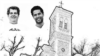 Cartel de la misa a Payá y Cepero en Parroquia San Fermín de los Navarros, Madrid, julio 22 de 2020