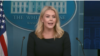 Karoline Leavitt en la rueda de prensa en la Casa Blanca el 15 de abril de 2025.